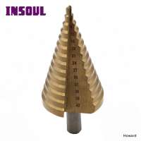 Insoul HSS 4241 4-42mm titanium Straight Flute Triangular handle Step cone Drill Bits For Metal Drilling